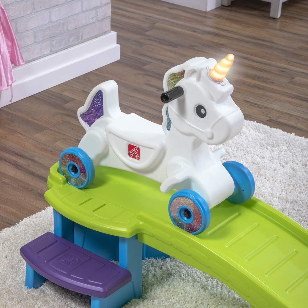 Unicorn Up & Down Roller Coaster Toy for Kids, Ride On Push Car, Indoor/Outdoor Playset, Toddler Ages 2